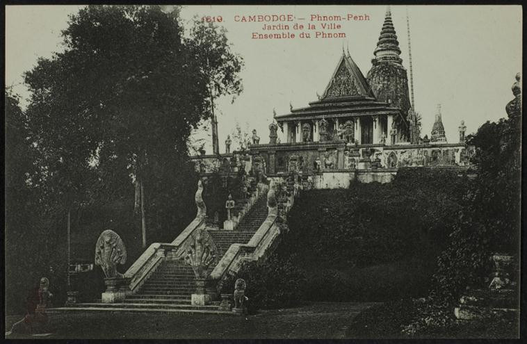 Đền Phnom ở thủ đô Phnom Penh, Campuchia thời thuộc địa. Ảnh: Photo.rmn.fr.
