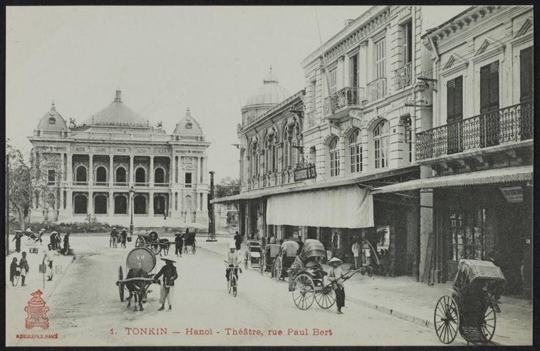 Phố Paul Bert (nay là phố Tràng Tiền) và Nhà hát Lớn. Ảnh: Rmn.fr.
