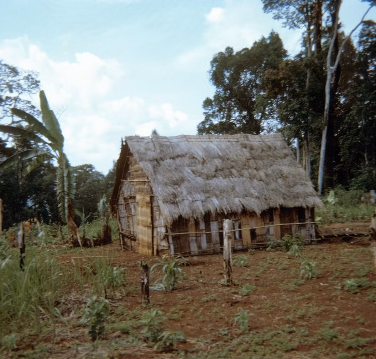 Một ngôi nhà ở vùng nông thôn hẻo lánh ở Campuchia, tháng 5/1970. Ảnh: Richard Udden.