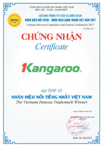 Danh hiệu Top 10 nhãn hiệu nổi tiếng nhất Việt Nam góp phần khẳng định sự tin tưởng của người tiêu dùng đối với các sản phẩm, công nghệ mà Kangaroo cung cấp trên thị trường