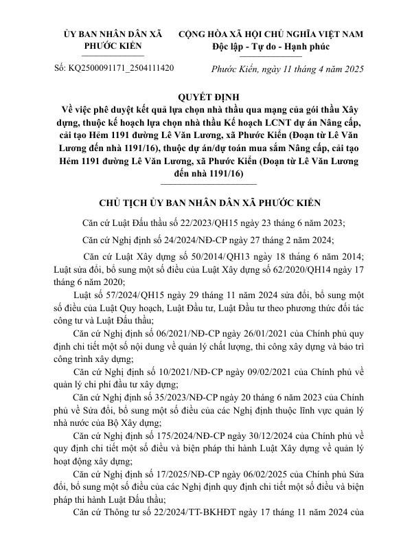 TP HCM: Trúng 2 gói thầu tại UBND xã Phước Kiển, năng lực Cty Quỳnh Lâm ra sao? TP HCM: Trung 2 goi thau tai UBND xa Phuoc Kien, nang luc Cty Quynh Lam ra sao?