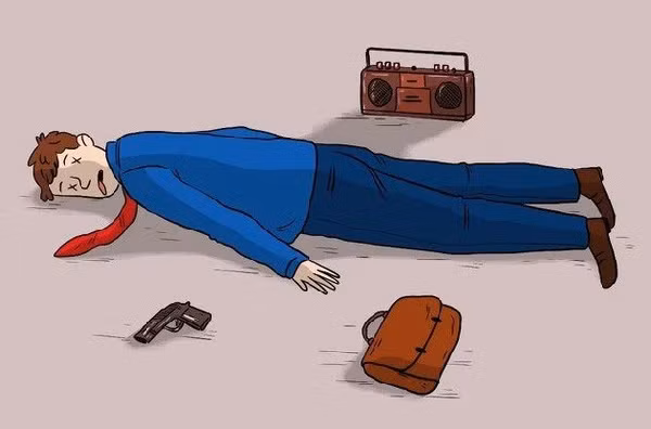 4. FBI đưa ra câu hỏi test IQ như sau: Tại hiện trường vụ án, một người đàn ông chết với một khẩu súng lục, một máy ghi băng cassette bên cạnh. Điều tra viên ấn nút "Play", nghe thấy thông điệp và một tiếng nổ vang lên trong đoạn ghi âm. Vì sao điều tra viên lại nghĩ đây là vụ giết người?