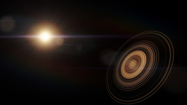 Nếu J1407b nằm ở vị trí của Sao Thổ thì các vành đai của hành tinh sẽ xuất hiện trên bầu trời đêm với kích thước lớn hơn nhiều so với Mặt Trăng.