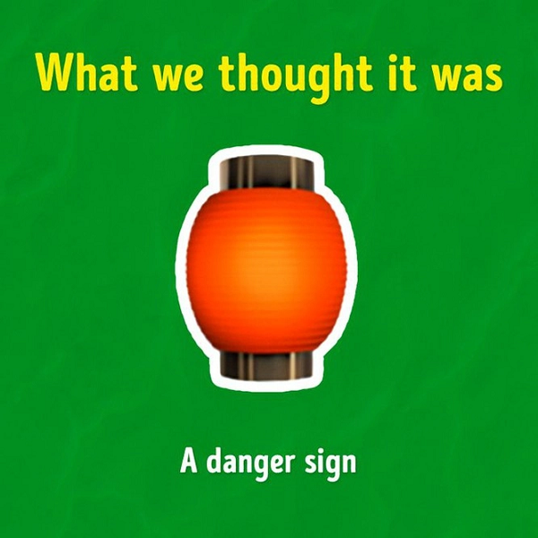 Biểu tượng như một cảnh báo nguy hiểm này thực chất là một chiếc đèn izakaya – loại đèn lồng bằng giấy đỏ truyền thống của Nhật Bản, thường được treo bên ngoài các nhà hàng, quán bar nhỏ tại quốc gia này.