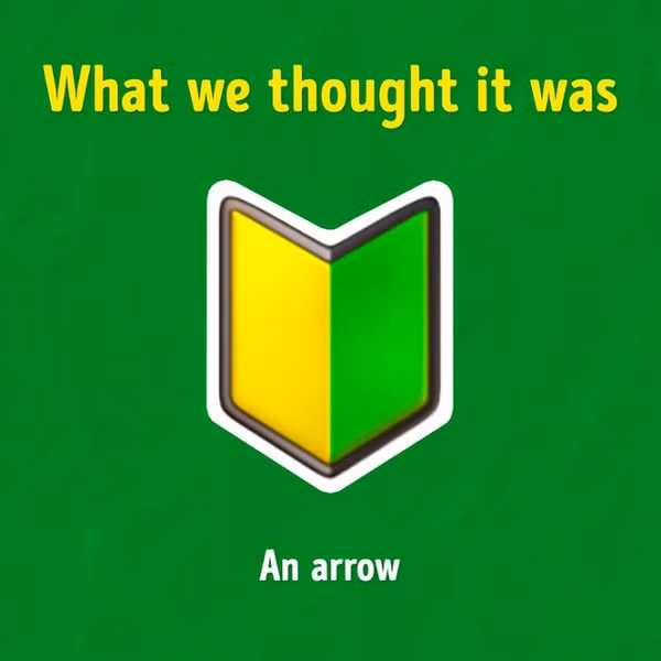 Biểu tượng hình mũi tên được gọi là dấu hiệu Shoshinsha dành cho người mới bắt đầu lái xe. Các tài xế mới ở Nhật Bản phải gắn biểu tượng này trong một năm sau khi có bằng lái xe.