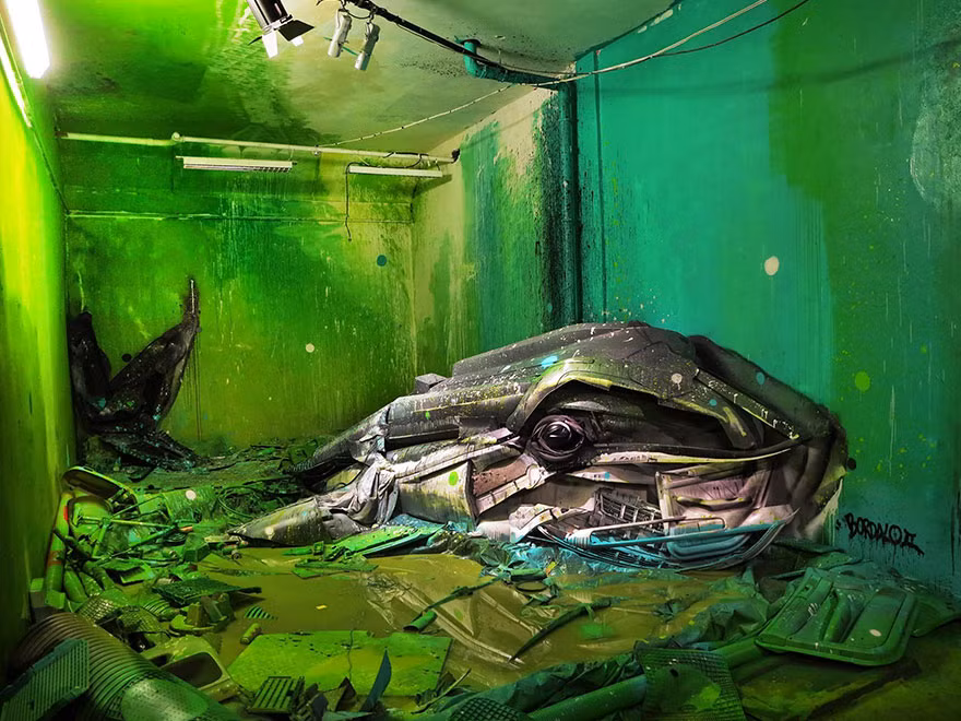 Cá voi được làm từ vật liệu phế thải.