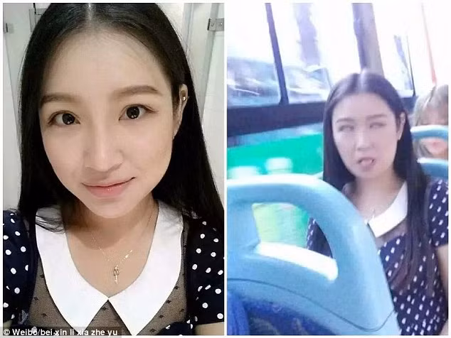  Cô gái xinh đẹp bỗng dưng trở nên xấu xí tới mức “ma chê quỷ hờn” trong bức ảnh do bạn trai chụp được.