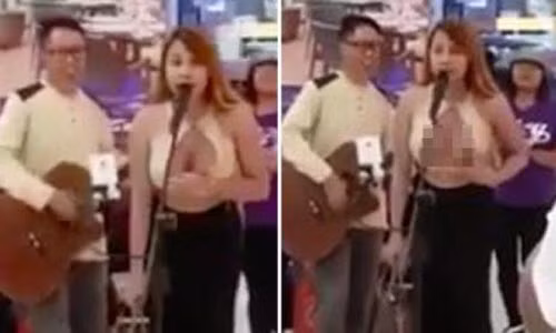 Co nang chuyen gioi de lo nguc tran hat truoc sieu thi