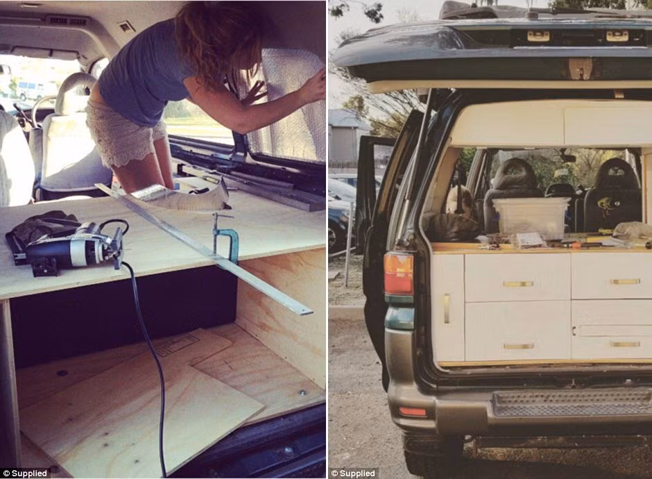 Cặp đôi người Australia đã tự cải tiến chiếc xe làm nơi sinh hoạt của họ trong suốt hành trình.
