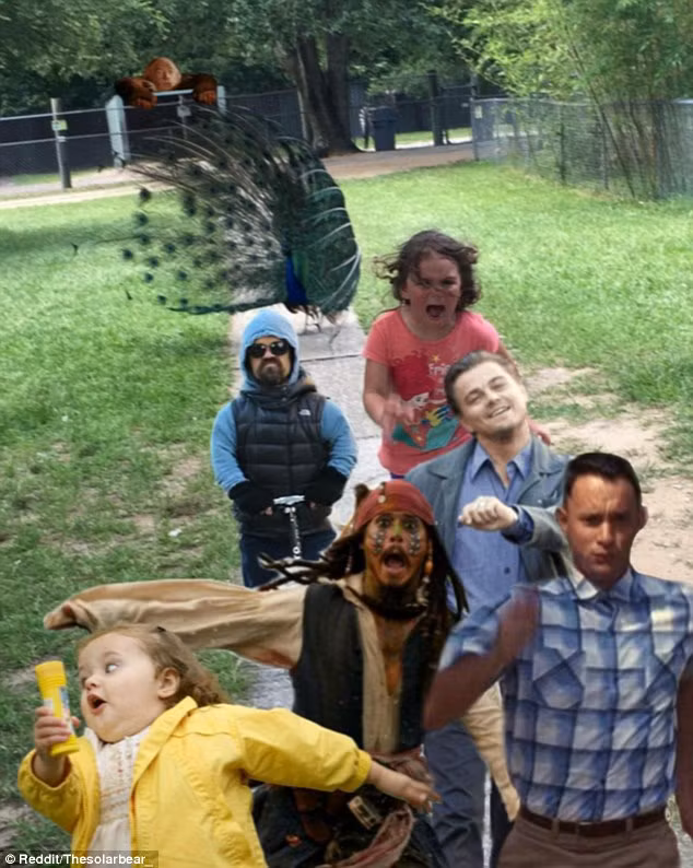 Bé gái được sánh vai cùng những minh tinh màn bạc nổi tiếng.