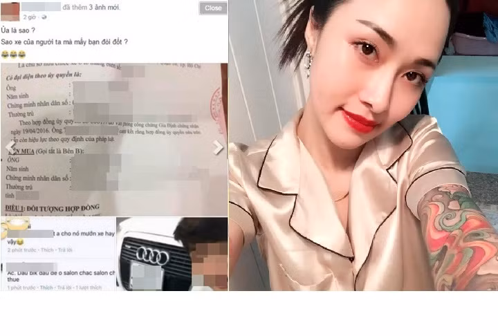 Chưa dừng lại ở đó, một dân mạng còn tung ra các bằng chứng chứng minh chiếc xe Audi xuất hiện trong clip của Hồ Xuân Hương là "hàng đi thuê". Những bằng chứng bao gồm ảnh chụp hợp đồng thuê xe, ảnh chụp giấy tờ xe... Dù hot girl xăm trổ Hồ Xuân Hương chưa lên tiếng bất cứ điều gì xoay quanh những bằng chứng này nhưng số đông dân mạng đã khẳng định cô hot girl nhiều tai tiếng này "chắc chắn sẽ không dám đập xe" nếu như có đủ like.