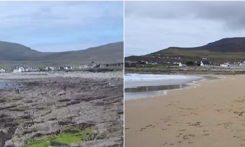 Số cát trên đã lấp đầy những vùng đá trơ trọi khiến vùng biển này trở nên hấp dẫn, tuyệt đẹp như xưa. Dải cát mịn 300m xuất hiện trở lại như chưa từng biến mất.