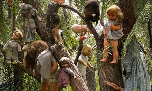 Ông Barrera cho hay sở dĩ ông thu thập những con búp bê cũ kỹ, bị hỏng và treo chúng lên trên các thân cây nhắm giúp xua đuổi tà ma và xoa dịu linh hồn một bé gái chết đuối dưới kênh. Không những vậy, người đàn ông này còn tin rằng, vào buổi tối, những con búp bê vô tri trên đảo sẽ sống lại và đi xung quanh đảo. Mọi người càng rùng mình sợ hãi hơn khi ông Barrera chết đuối ở đúng nơi tìm thấy thi thể bé gái chết năm xưa. 