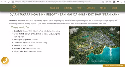 Du an Takara Hoa Binh Resort rao ban ram ro khi chua du dieu kien?