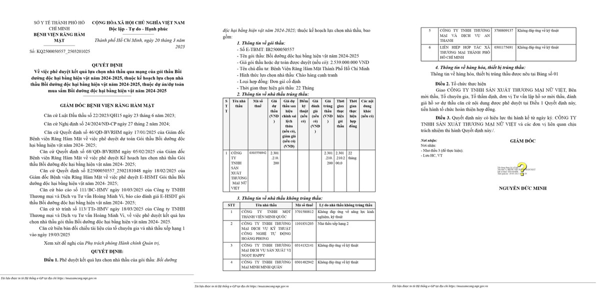 TP HCM: Vì sao 4 nhà thầu bỏ giá thấp lại trượt thầu tại BV Răng Hàm Mặt? - Hình 2 TP HCM: Vi sao 4 nha thau bo gia thap lai truot thau tai BV Rang Ham Mat?-Hinh-2