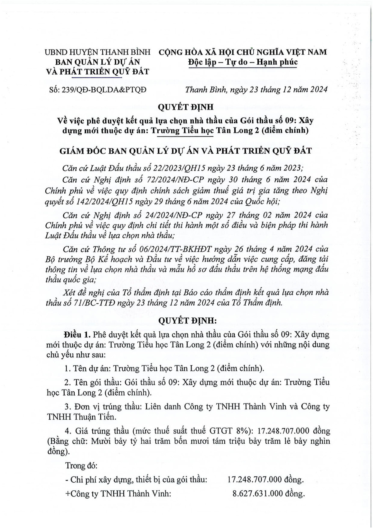 Dong Thap: Lien danh 2 thanh vien trung goi thau xay Truong Mam non An Phong-Hinh-3