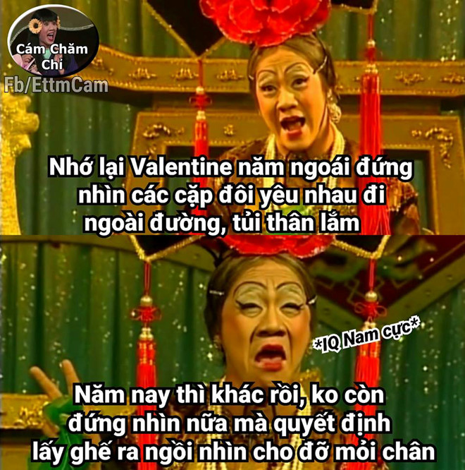 "Va (Valentine) này vẫn giống va xưa. Vẫn chưa có gấu, vẫn cô đơn nhiều". Thời đại khó khăn, muốn tìm người yêu là cả vấn đề. Lễ Tình nhân này chắc lại cô đơn tiếp, phải ngồi nhìn người ta có đôi có cặp. Sao ông trời không công bằng ban người yêu cho mọi người đi? Ảnh: Cám Chăm Chỉ.