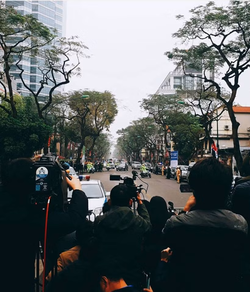 Bức ảnh tác nghiệp tại Hội nghị Thượng đỉnh Mỹ-Triều được Baek Seung-woo up lên Instagram cá nhân.