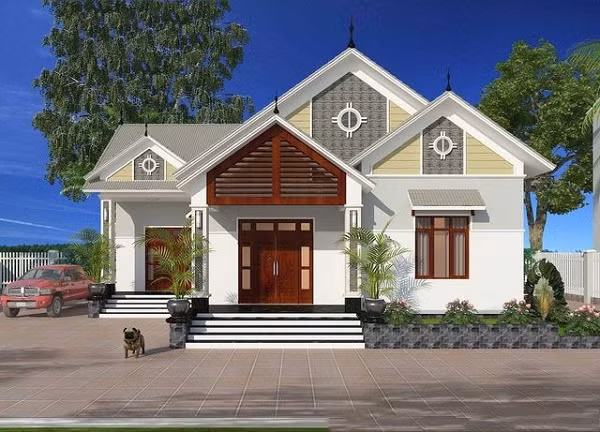 Nhà cấp 4 nông thôn siêu sang, tiện nghi và đẹp sắc nét - Hình 2 Nha cap 4 nong thon sieu sang, tien nghi va dep sac net-Hinh-2