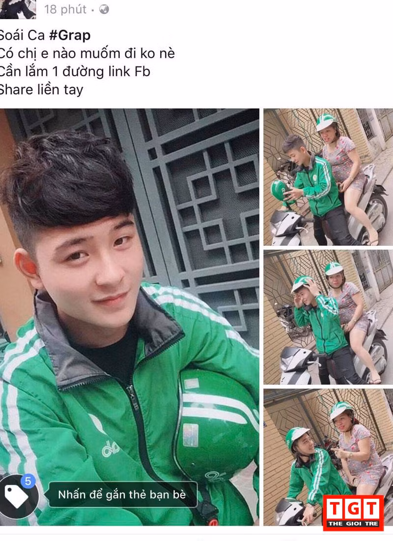 Nhiều người còn ưu ái dành tặng anh chàng điển trai biệt danh: Soái ca Grab.