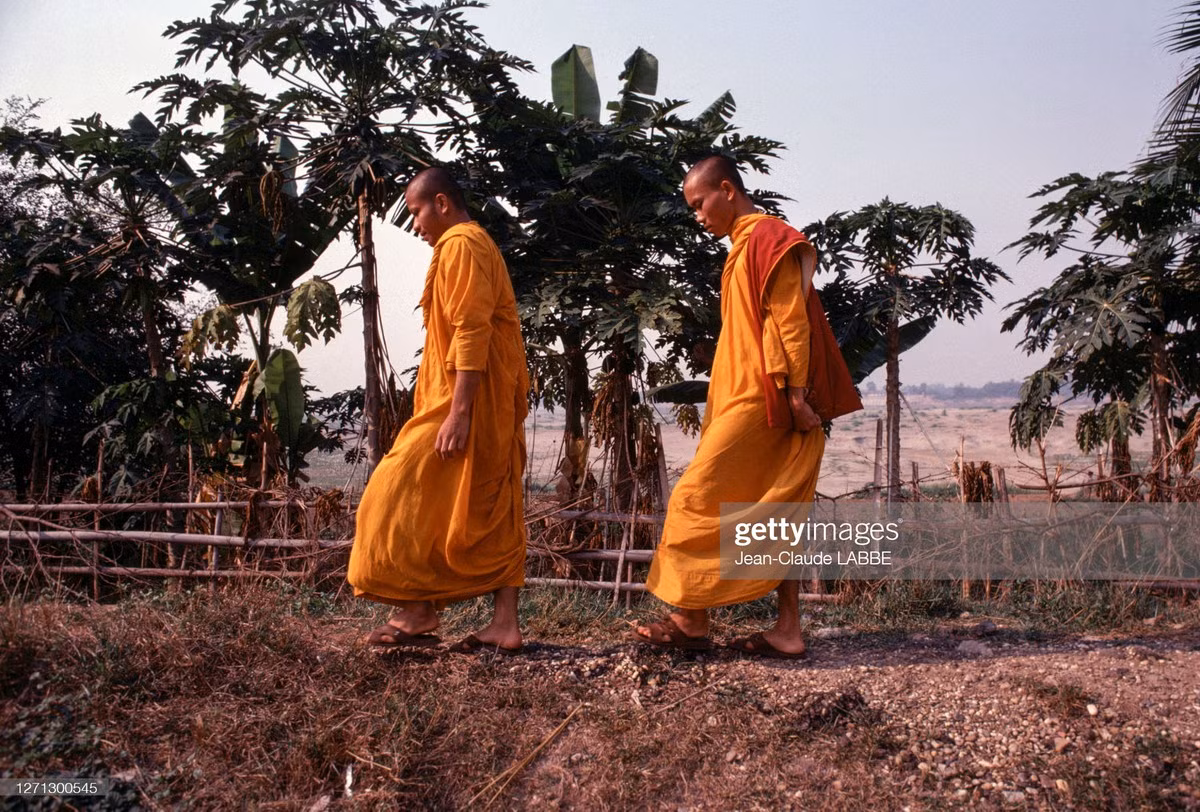 Hai nhà sư ở đồng bằng sông Cửu Long.