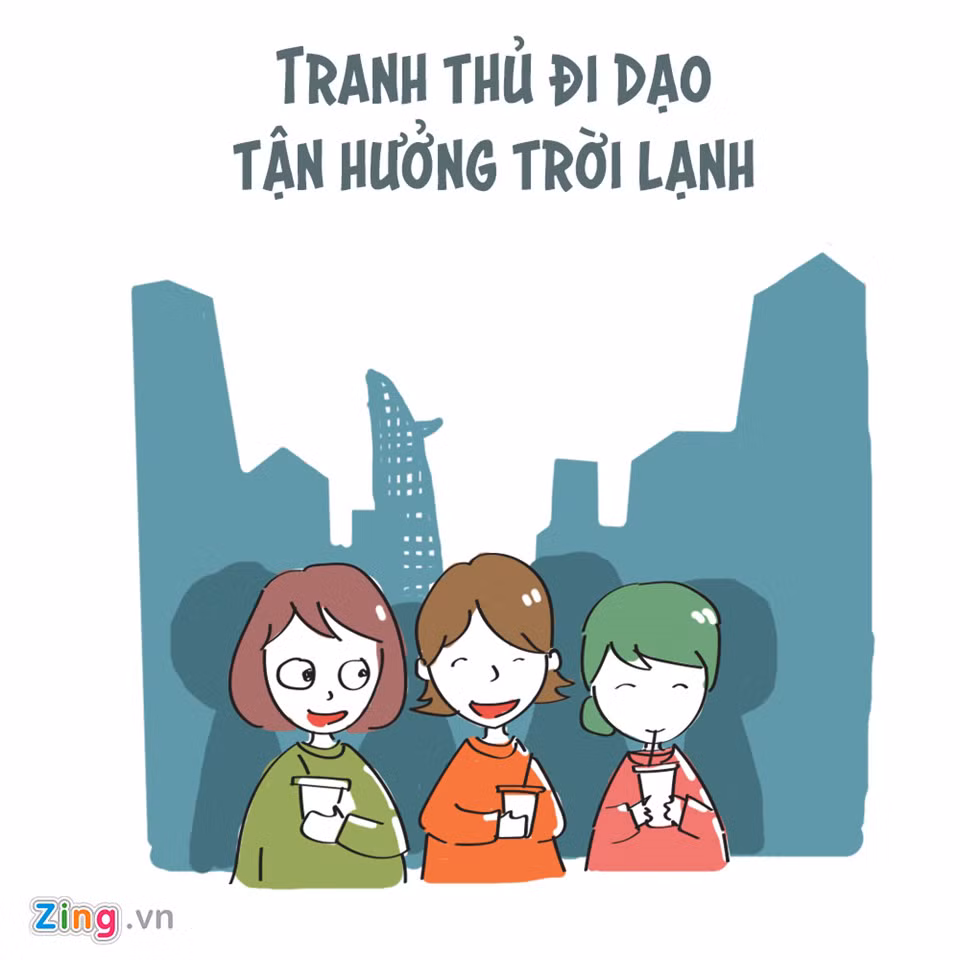 Nếu cho rằng trời lạnh ở nhà ngủ cho ấm thì bạn đã lầm, người Sài Gòn lại thích ra đường nhiều hơn. Những ngày này, tại các trung tâm thương mại, phố đi bộ luôn nhộn nhịp người qua lại để tận hưởng không khí lạnh cuối năm.