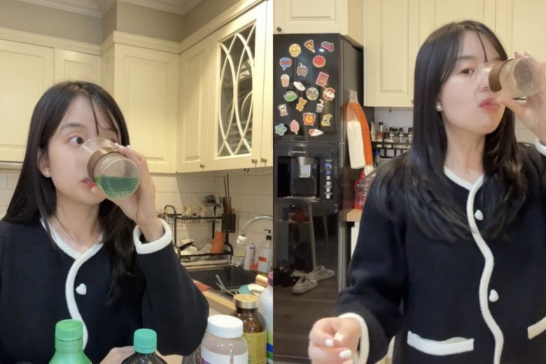 Cô mặc trang phục đơn giản nhưng vẫn "níu giữ" mọi ánh nhìn ở vóc dáng mảnh mai, gương mặt rạng ngời.