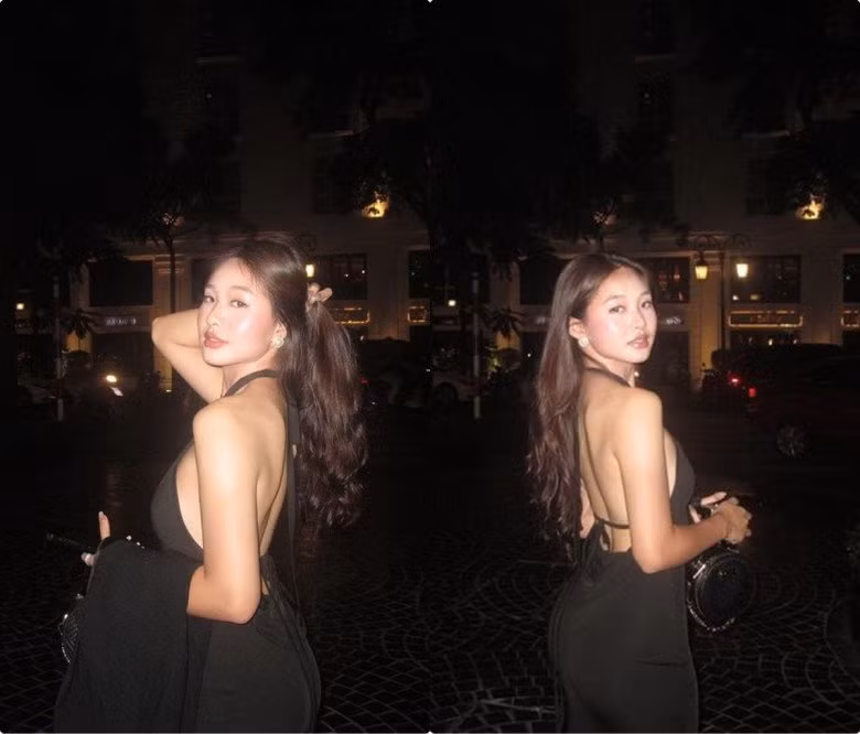 Nữ sinh diện 1 thiết kế đầm ôm sát quai yếm khoe đường cong thắt đáy lưng ong chuẩn con nhà thể thao.