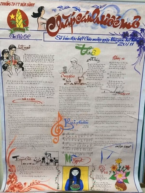 Với các thế hệ học trò, trang trí báo tường vừa là kỷ niệm thân thương, vừa là món quà tri ân thầy cô giáo ý nghĩa nhất.