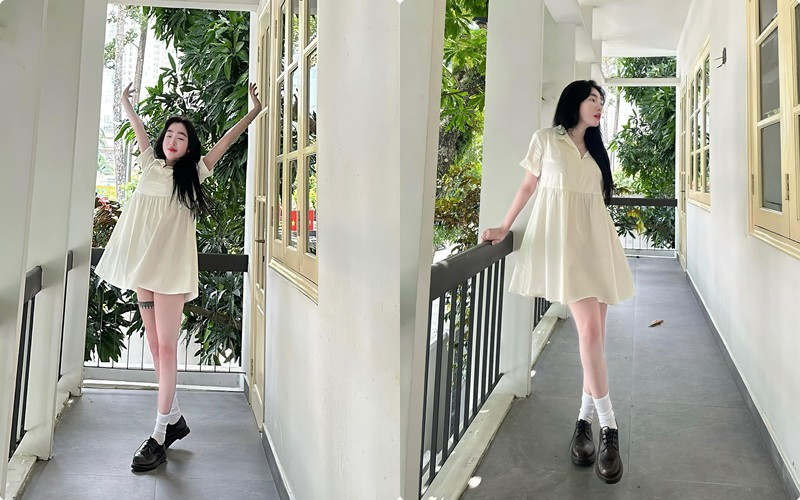 Song dù xuất hiện trong khung hình nào thì bà mẹ đơn thân vẫn hút mắt với vẻ quyến rũ, mặn mà. Ảnh: FBNV