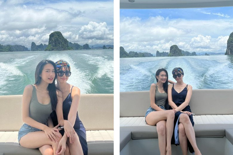 Qua một vài khoảnh khắc chụp chung có thể thấy Doãn Hải My được thừa hưởng nhan sắc khả ái từ mẹ.