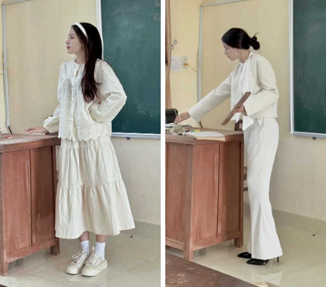 Vẹn Trần (sinh năm 1997) cũng là cô giáo hot girl trở thành hiện tượng trên mạng xã hội những ngày gần đây.