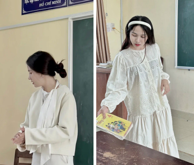 Phong cách giảng dạy trẻ trung, gần gũi cùng với gu thời trang đa dạng, xinh đẹp, Vẹn Trần thu hút sự chú ý của nhiều người.