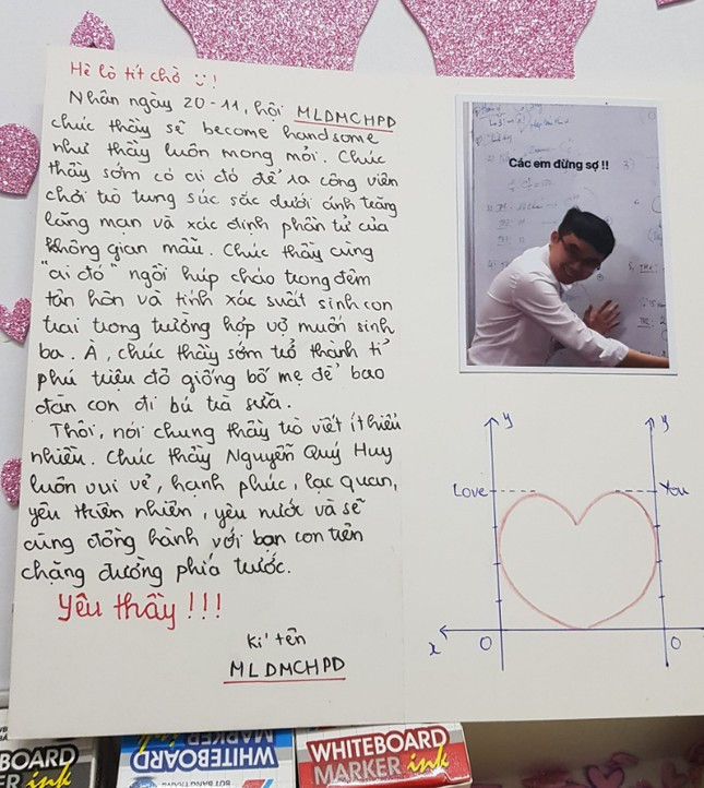 Món quà 20/11 với nội dung vô cùng độc đáo, hài hước, ẩn chứa nhiều kiến thức Toán học cộng thêm tình yêu hôn nhân gia đình và giới tính khiến cộng đồng mạng phải cười nghiêng ngả.