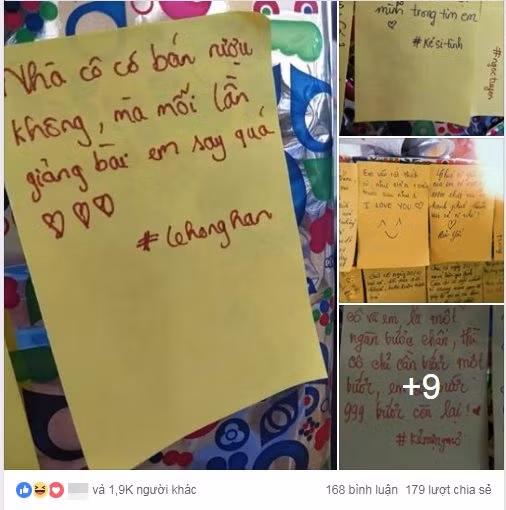 "Nhà cô có bán rượu không, mà mỗi lần giảng bài em say quá", một lời chúc ngộ nghĩnh đáng yêu của học sinh dành tặng cô. Ảnh: Tổng hợp