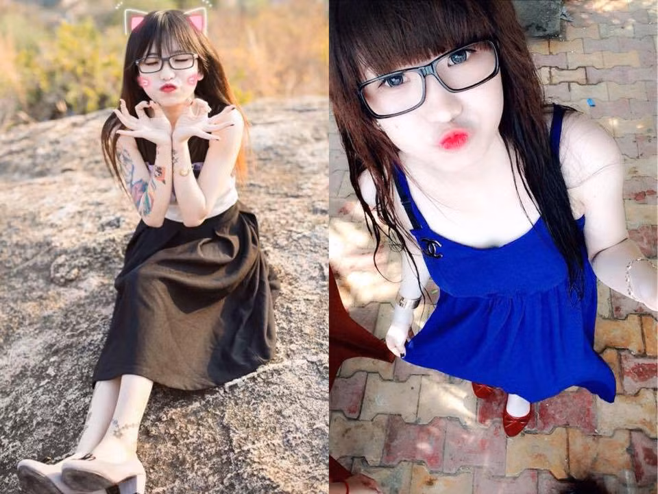 Tuy mới sinh năm 1995, nhưng nữ sinh Sài Thành, Nguyễn Ngọc Châu đã sở hữu hơn chục hình xăm lớn nhỏ trên cơ thể. Cô bạn tiết lộ, trong vòng 1 năm gần lại đây, Ngọc Châu đã thực hiện khoảng 12 hình xăm. Ảnh trong bài: Facebook nhân vật.