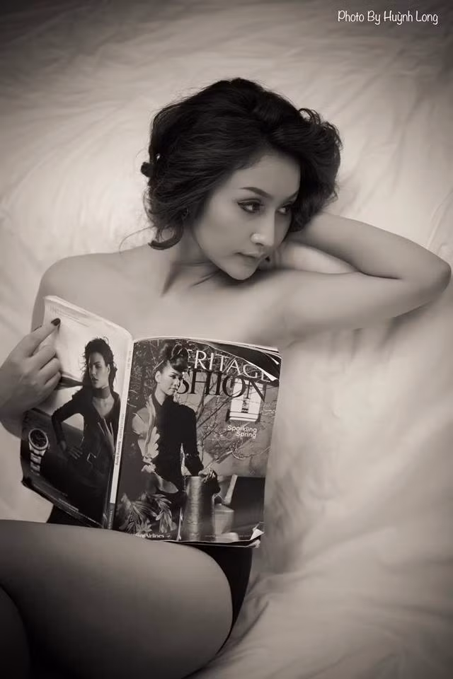 Hiện người đẹp chia sẻ, cô vẫn đang độc thân và chờ đợi người đàn ông của cuộc đời mình. Hải Âu bật bí, cô thích tuýp đàn ông chung thủy. Tiêu chí này được người đẹp đặt lên hàng đầu khi quyết định "chọn mặt gửi vàng". Ảnh: Huỳnh Long.