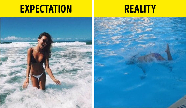 Bạn trai "dìm hàng" khi nhờ anh chụp ảnh hộ lúc đi tắm biển.