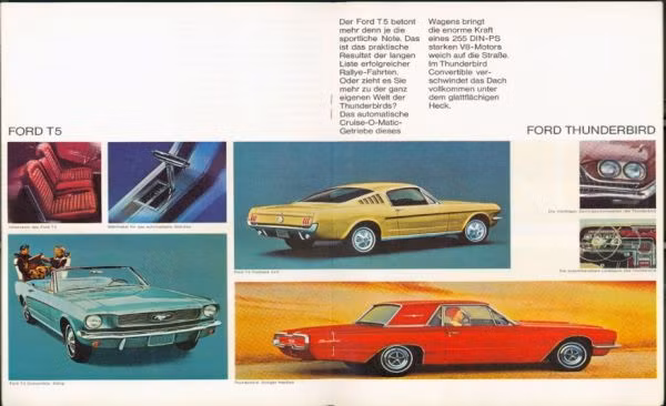 Ở châu Âu, cho đến những năm 1980, dòng xe Mustang thoạt đầu được biết đến với cái tên T5. Có điều này là do một hãng xe tải Đức đã được cấp bản quyền cho tên gọi Mustang trước đó.