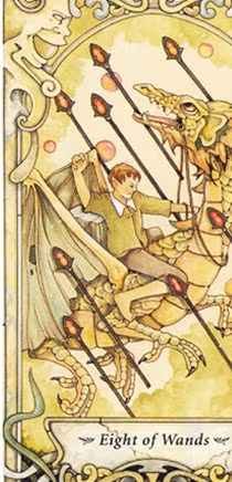 Chi tiet la bai Tarot Eight of Wands tuan moi 4/3 - 10/3/2019