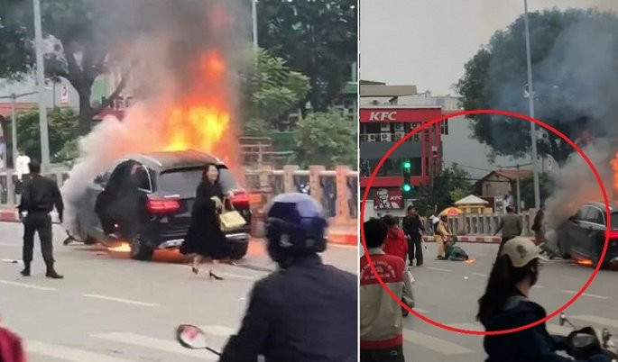 CSGT ke phut lao vao bien lua cuu nguoi vu xe Mercedes dam chet co gai, boc chay ngun ngut