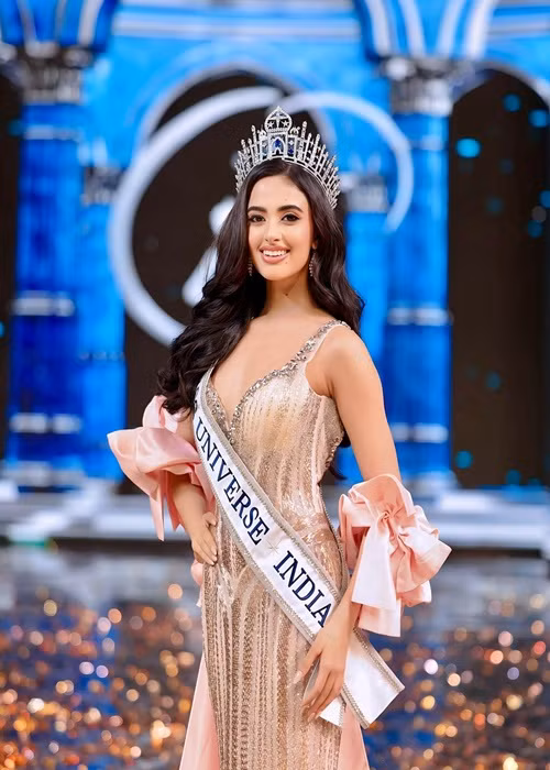 Rhea Singha đăng quang Miss Universe India 2024. Theo Tiền Phong, đối thủ của Kỳ Duyên từng lọt top 6 Miss Teen Universe 2023, đăng quang Miss Teen Earth 2023. Ảnh: Instagram Rhea Singha.