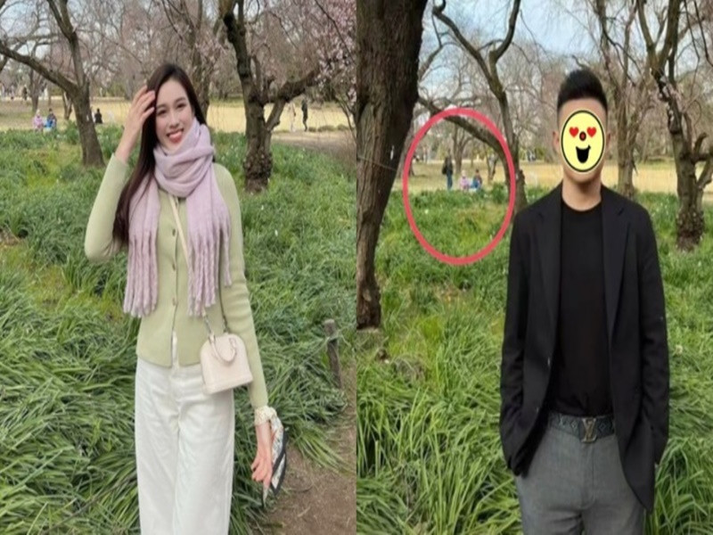 Cuối tháng 3/2024, Đỗ Thị Hà chia sẻ hình ảnh du lịch Nhật Bản. Cùng thời điểm, bạn trai tin đồn của cô xuất hiện ở bối cảnh tương tự. Ảnh: Phụ Nữ Mới.