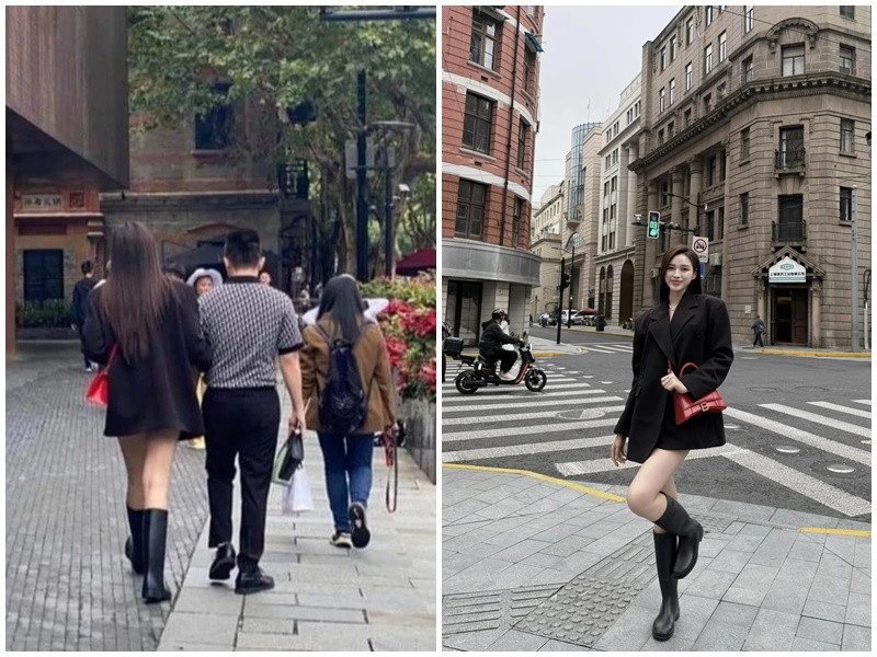 Mới đây, khi Đỗ Thị Hà chia sẻ loạt ảnh ở Thượng Hải (Trung Quốc), một tài khoản mạng đăng tải clip ghi lại cảnh cô gái khoác tay người đàn ông lạ mặt trên đường phố ở Thượng Hải. Dựa vào trang phục và bối cảnh, nhiều cư dân mạng đặt nghi vấn cô gái trong đoạn clip là Hoa hậu Đỗ Thị Hà. Ảnh: Znews, FB Đỗ Thị Hà.