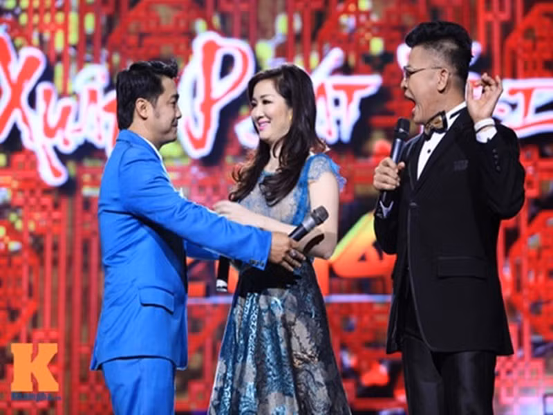 Năm 2014, hai diễn viên có dịp tái hội trong một chương trình với vai trò MC. Ảnh: Khám Phá.