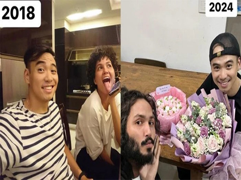 H’hen Niê và bạn trai tan hợp không ít lần. Tháng 10/2020 và tháng 4/2023, H’hen Niê thừa nhận, mối tình đầu tan vỡ. Sau đó, nàng hậu và người yêu lại tái hợp. Tháng 6/2024, Tuấn Khôi chia sẻ ảnh kỷ niệm 6 năm hẹn hò với H'hen Niê. Ảnh: FB Tuấn Khôi.