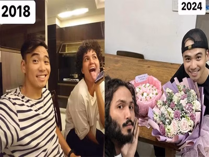 H’hen Niê và bạn trai tan hợp không ít lần. Tháng 10/2020 và tháng 4/2023, H’hen Niê thừa nhận, mối tình đầu tan vỡ. Sau đó, nàng hậu và người yêu lại tái hợp. Tháng 6/2024, Tuấn Khôi chia sẻ ảnh kỷ niệm 6 năm hẹn hò với H'hen Niê. Ảnh: FB Tuấn Khôi.