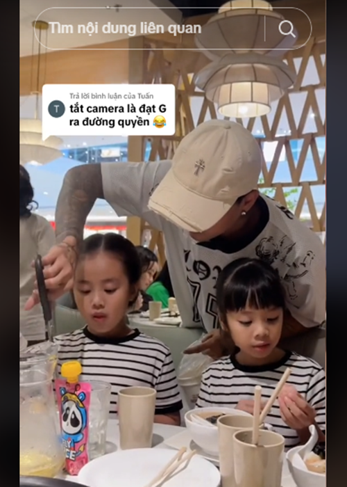 Đạt G ra dáng ông bố bỉm sữa dù chưa có con. Ảnh: TikTok Bảo Ngọc.