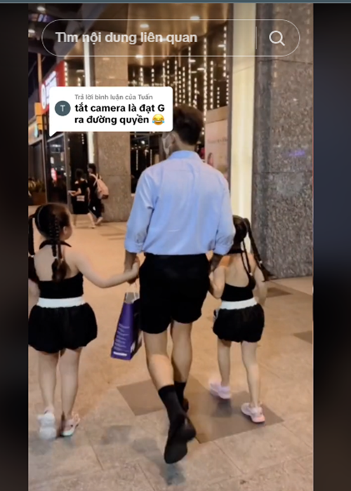 Đạt G dành tình thương cho hai con gái của Bảo Ngọc. Ảnh: TikTok Bảo Ngọc.