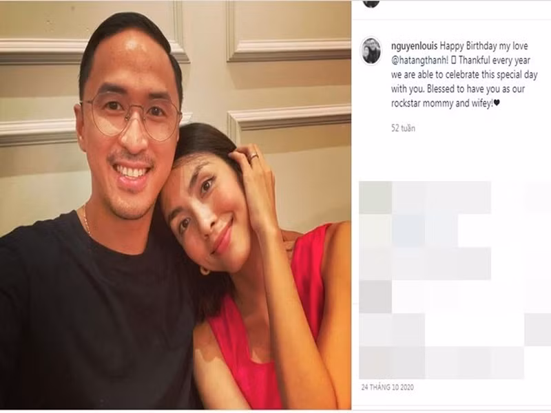 Mỗi dịp sinh nhật, kỷ niệm ngày cưới, Louis Nguyễn luôn dành những lời có cánh cho Tăng Thanh Hà.